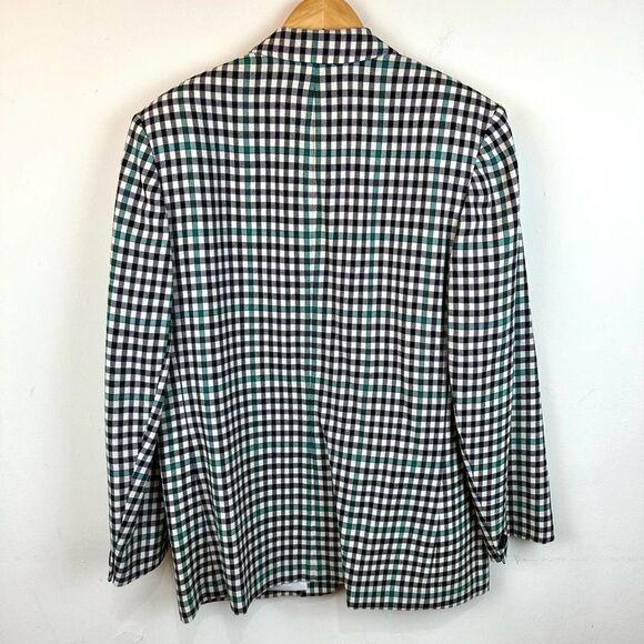Pendleton VTG Green and Purple Gingham Virgin Wool Blazer Jacket Women’s 14T - Picture 2 of 8